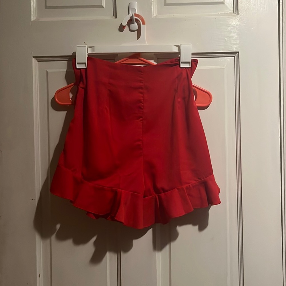 red shein skirt/shorts